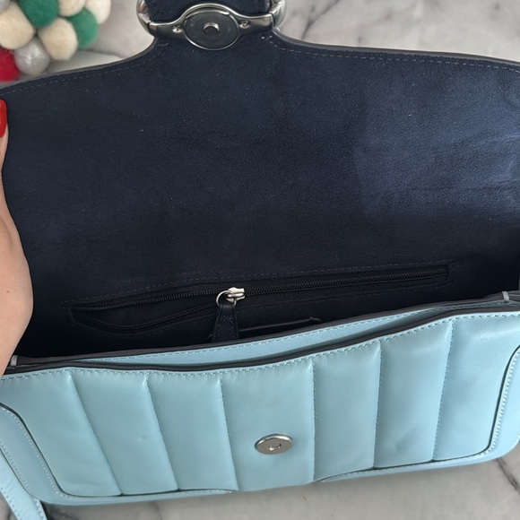 COACH - Georgia puffy quilting shoulder bag in light blue - Picture 3 of 5